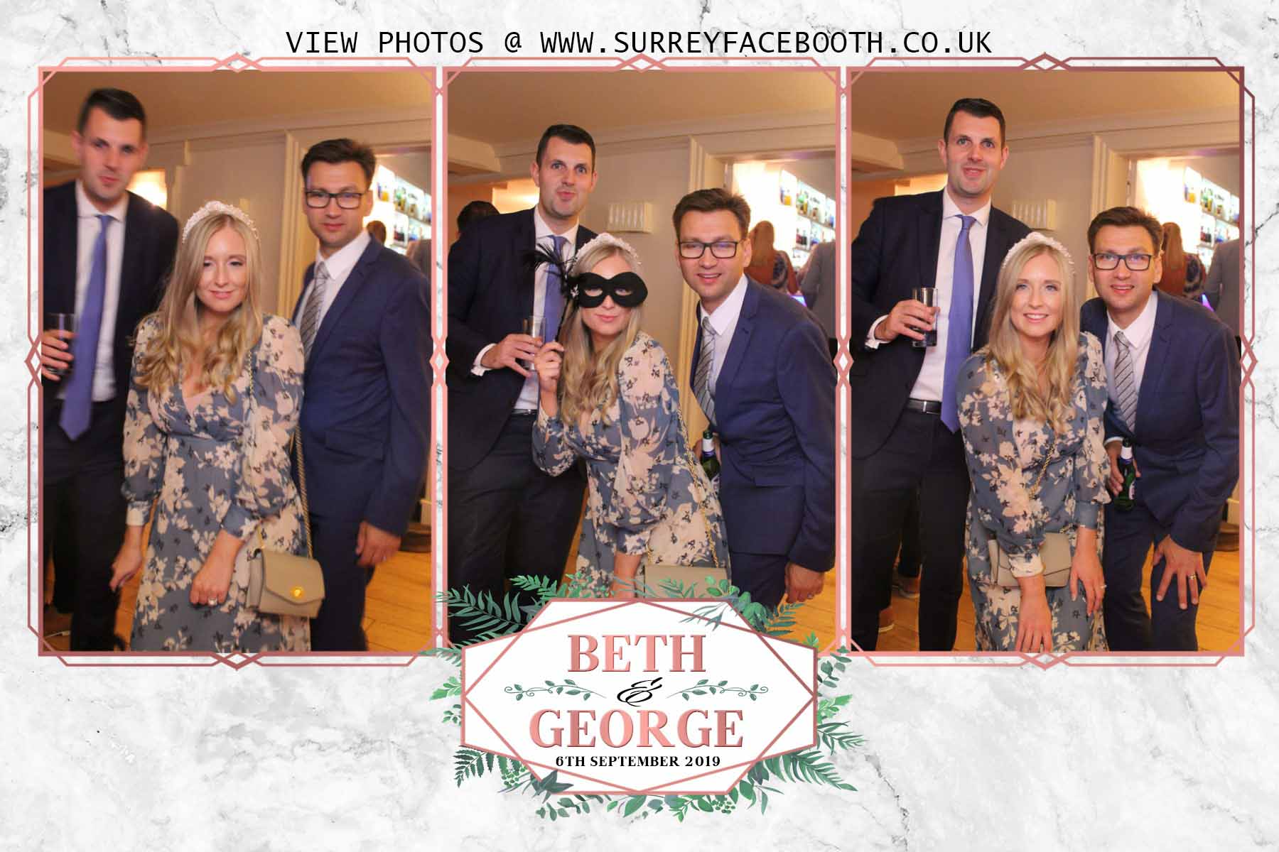 George and Beth's Wedding  | View more photos from the event at galleries.surreyfacebooth.co.uk/u/Surrey-FaceBooth/George-and-Beths-Wedding